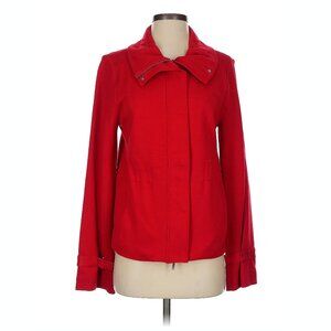 Anne Klein Y2K Red Knit Jacket – Soft Knit Short Coat, Minimalist Layer Medium